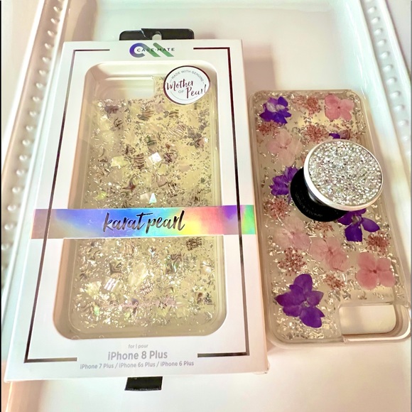 I PHONE 8 PLUS  NEW & USED  CASE MATE  with Bling PopSocket - Picture 8 of 14